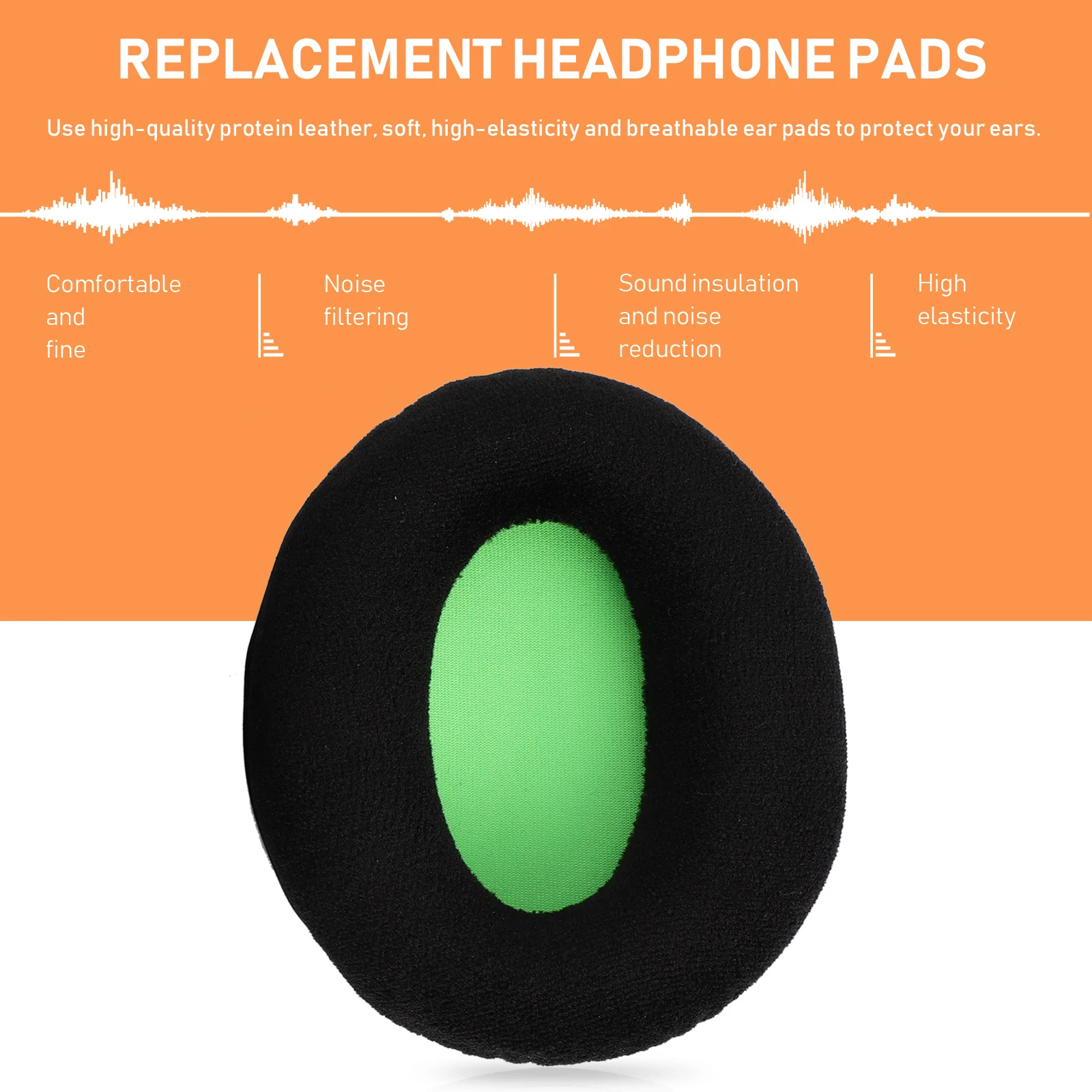 

2 Pcs Headphone Sponge Memory Foam Replacement High Elasticity Breathable Comfortable Long Use Headset Protect