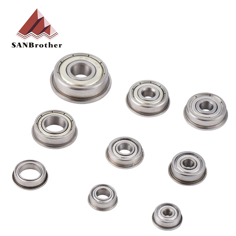 10pcs Flange Ball Bearings MF105ZZ MF128ZZ F623ZZ F604ZZ F608ZZ F688ZZ 3D Printers Parts Deep Groove Pulley Wheel Aluminium Part