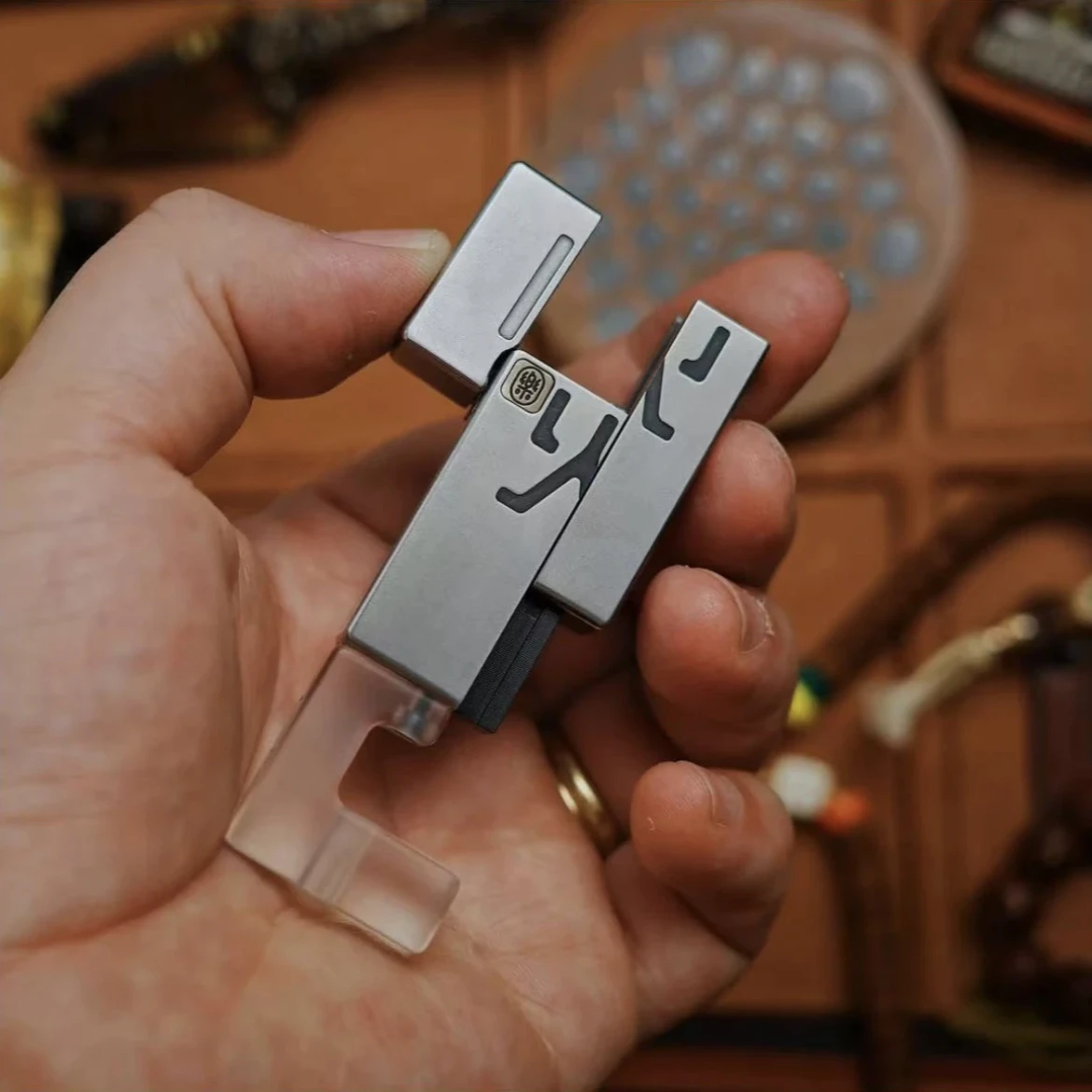 Jouets EDC Anti-Stress en alliage de Zirconium, diapason, Fidget Spinner coulissant, jouets sensoriels en métal pour tdah, outil de mise au point pour tdah