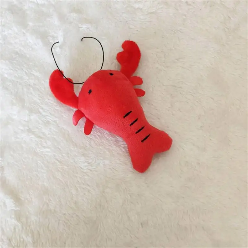 Jouet en peluche rouge durable pour chien, fournitures pour animaux de compagnie, entraînement molaire, degré de morsure, nouveau style, couinement, drôle, écrevisse, 16cm de long