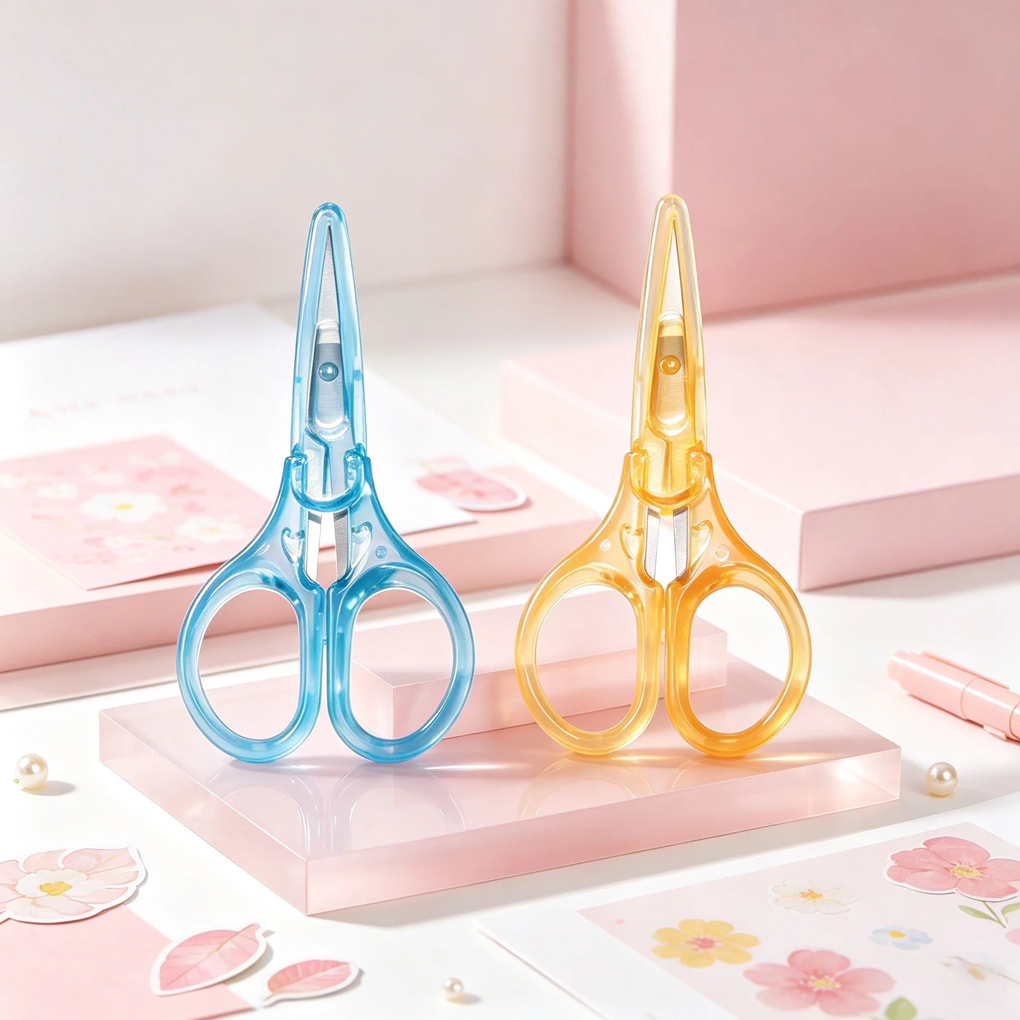 2pcs，Premium Stationery Scissors Sewing Scissors Embroidery Scissors Precision Scissors for Paper Fabric Trimming DIY Craft Tool