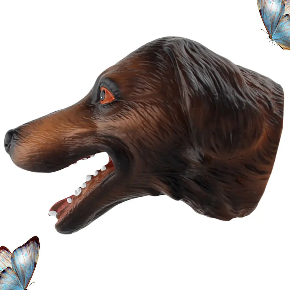 

Animal Design Soft Silicone Hand Puppet Simulation Dachshund Shape Interactive Kids Prank Accessories Parent-Child Play