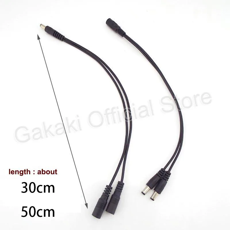 Złącze żeńsko-męskie Wtyczka DC Kabel rozdzielacza zasilania do taśmy LED CCTV Adapter zasilania 5,5 mm * 2,1 mm
