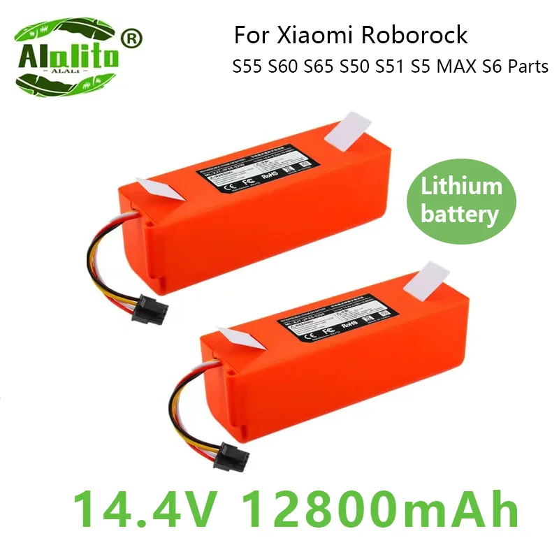 14.4V 12800mAh Batteria di Ricambio Per Roborock S6 S7 MaxV Q5 Q7 MAX Robot Aspirapolvere Accessori Parti Originali