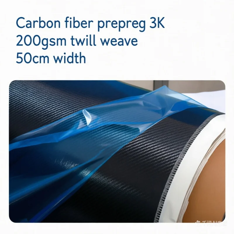 

3K 200gsm 2x2 Twill plain Weave Carbon Fiber Prepreg 20inch/50cm Width Room Temperature Storage for Compression Moulding Forming