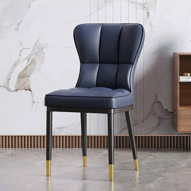 Comfortable Gold Legs Dining Chair Metal Leather Italian Kitchen Camping Dining Chair Office Nail Sillas Comedor Room Furniture