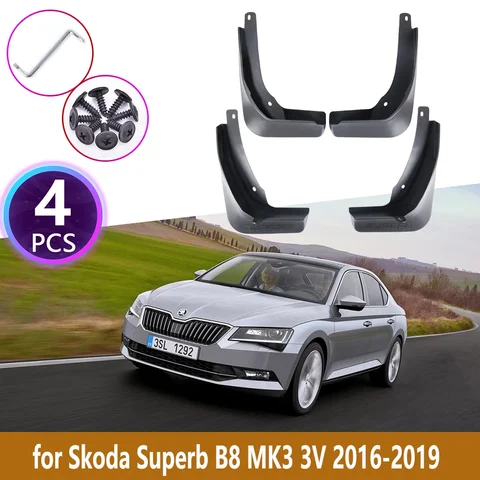 4 шт. передние и задние брызговики для Skoda Superb 3 B8 MK3 3V 2016 2017 2018 2019 обшивка брызговиков аксессуары для брызговиков