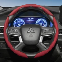 Adecuado para protector de volante Mitsubishi con diseño deportivo ondulado, cuero transpirable, segmentado, antideslizante, absorbente del sudor, adecuado para Outlander, Eclipse Cross, Asx, Space Star, L200, Pajero, Xpander, Triton