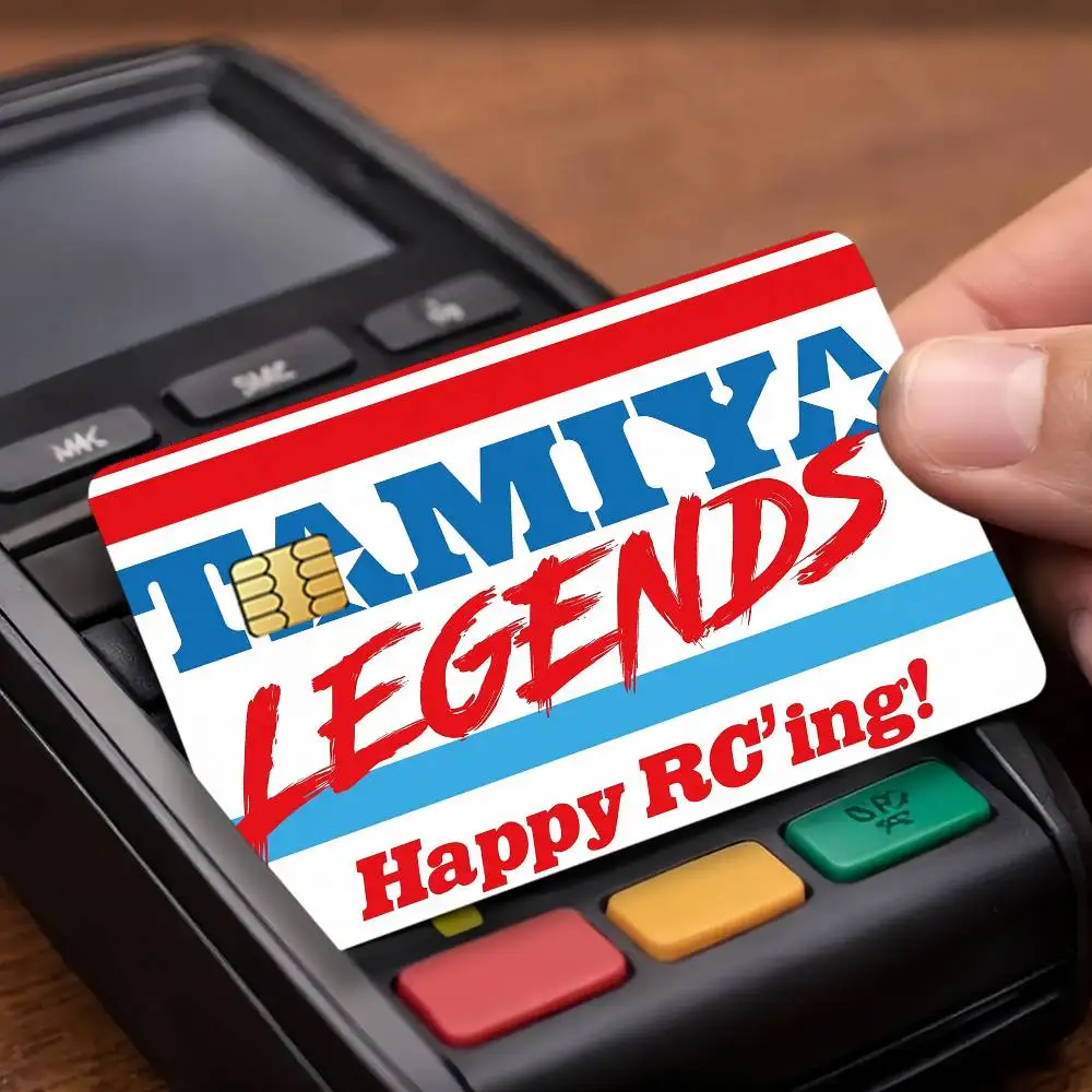 Cool T-Tamiya-ES Logo Credit Card Public Transportation Cards Protective Sticker Waterproof Card Face Decoration 4PCS