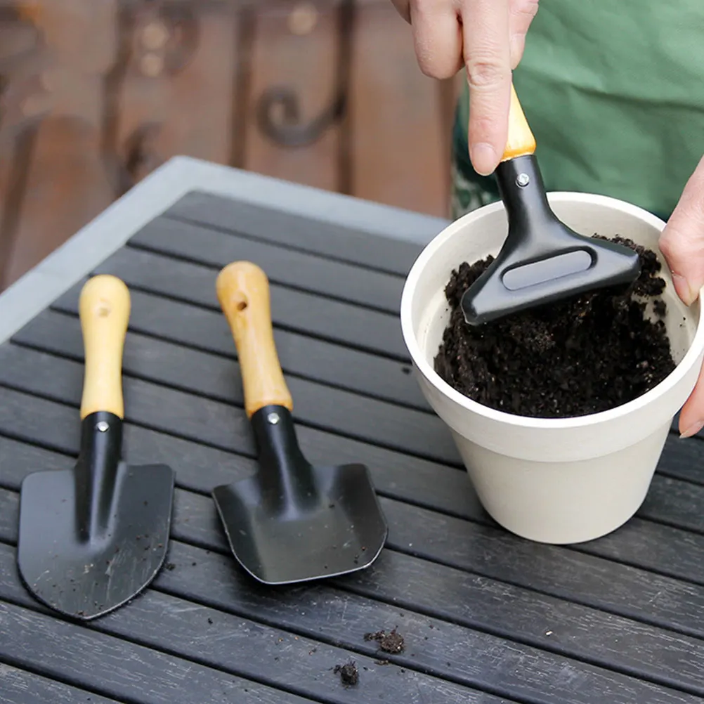 

3 Pcs Gardening Shovel Set Pot Plant Tools for Kid Mini Rake Kit Bonsai Japanese-style Potted