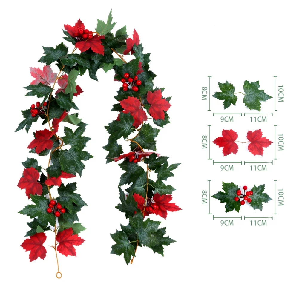 175cm Artificial Maple Leaf Garland Fake Plants Autumn Decor Leaves Vine For Thanksgiving Christmas Home Decoration