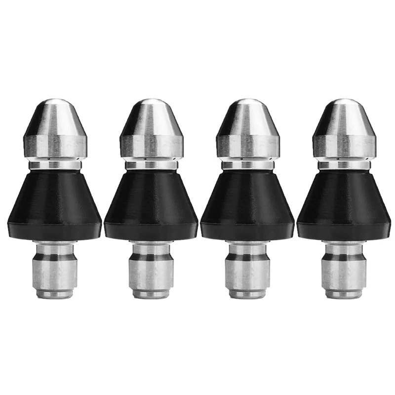 4PCS Sewer Cleaning Tool Pipe Unclogger Nozzle Sewer Jetter Nozzle 1/4 Inch Quickly Connector A