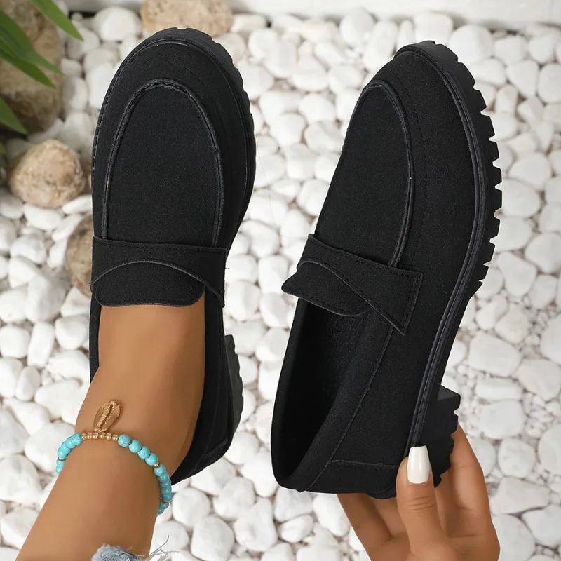 

2025 NEW Womens Loafers Shoes Autumn Round Toe Casual Female Sneakers Flats Platform Summer Comfortable Женская Обувь
