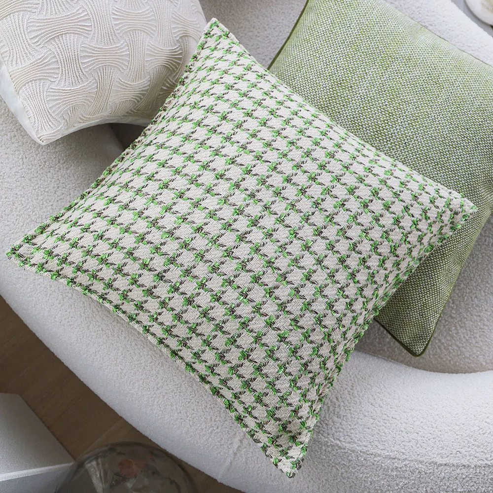 Green Pillow Cover Houndstooth Decorative Cushion Covers 45x45 for Sofa Living Room Throw Pillow Covers Home Decor Funda Cojin
