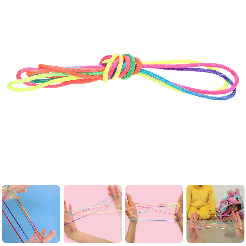 

4 Pcs Rainbow Rope Kids Toys Colored Cats Cradle Hand Game Flip for Finger Cloth Child