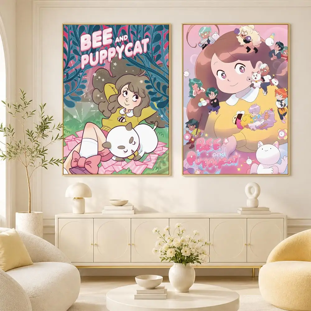 Anime Bee and PuppyCat Poster Room Home Decoration Interior Wall Art Printing Garage Posters Gift