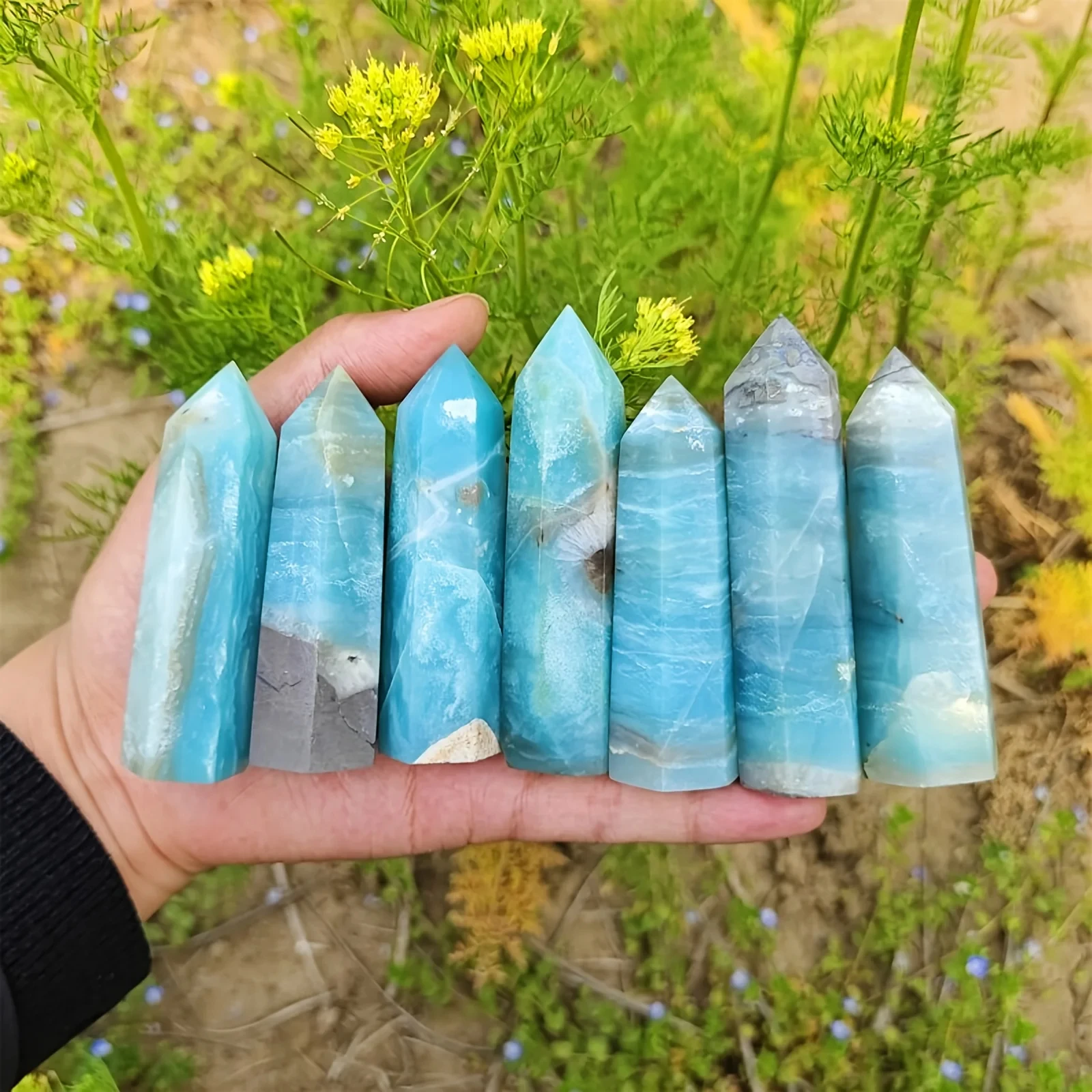 Nature Crystal Caribbean Calcite Tower Point For Home Office Garden Ghost Yoga Meditation Decoration