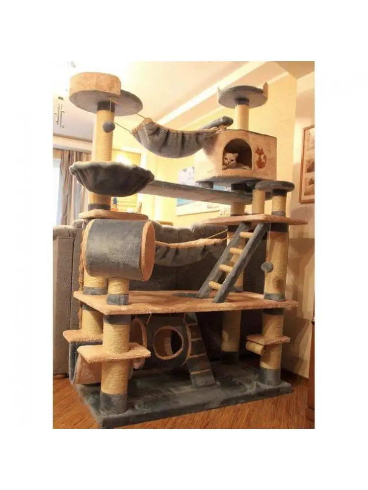 Large And Stable Cat Climbing Frame, Cat Litter, Cat Tree, One Luxury Multifunctional Sisal Cat Toy, Multiple Cats Available