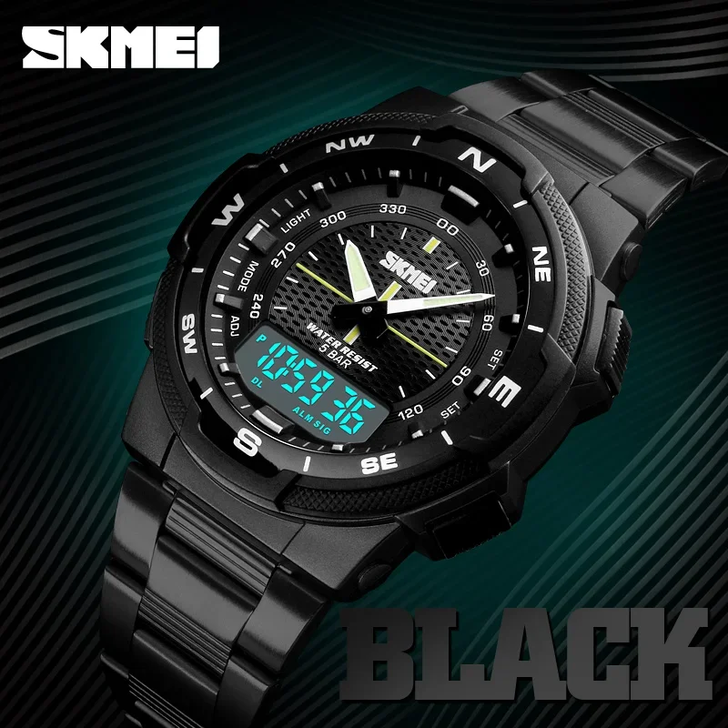 SKMEI 1370 Luxury Full Steel Business Waterproof Watch Relogio Masculino Watch Men Fashion Sport Quartz Clock Mens Watches