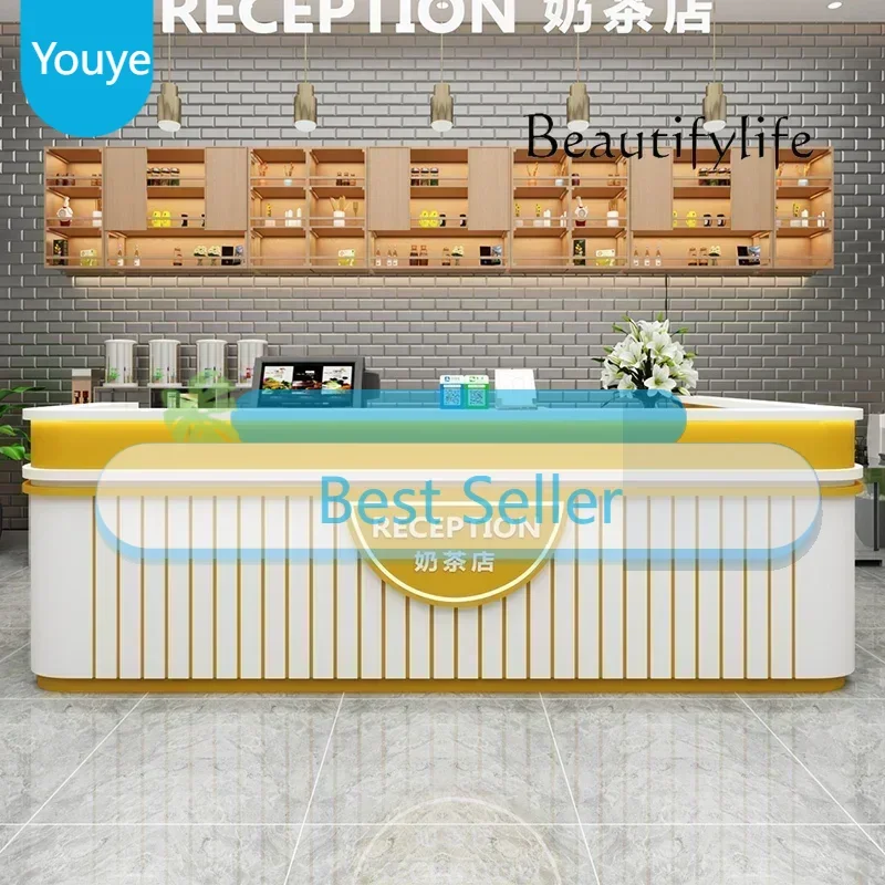 Uu New S Milk Tea Shop Cashier Bar Counter Store Small Clothing Store Beauty Salon Corner Front Desk Reception Desk