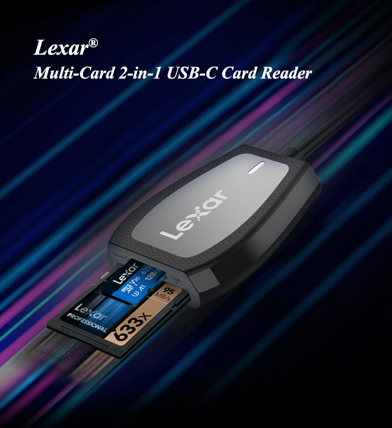 Original Lexar Professional RW470 USB3.2 Gen1 Typ C Kartenleser Dual Slot Reader Unterstützung Micro SD Karte SD Karte Lesen Max 312 MB/s – Detail 1