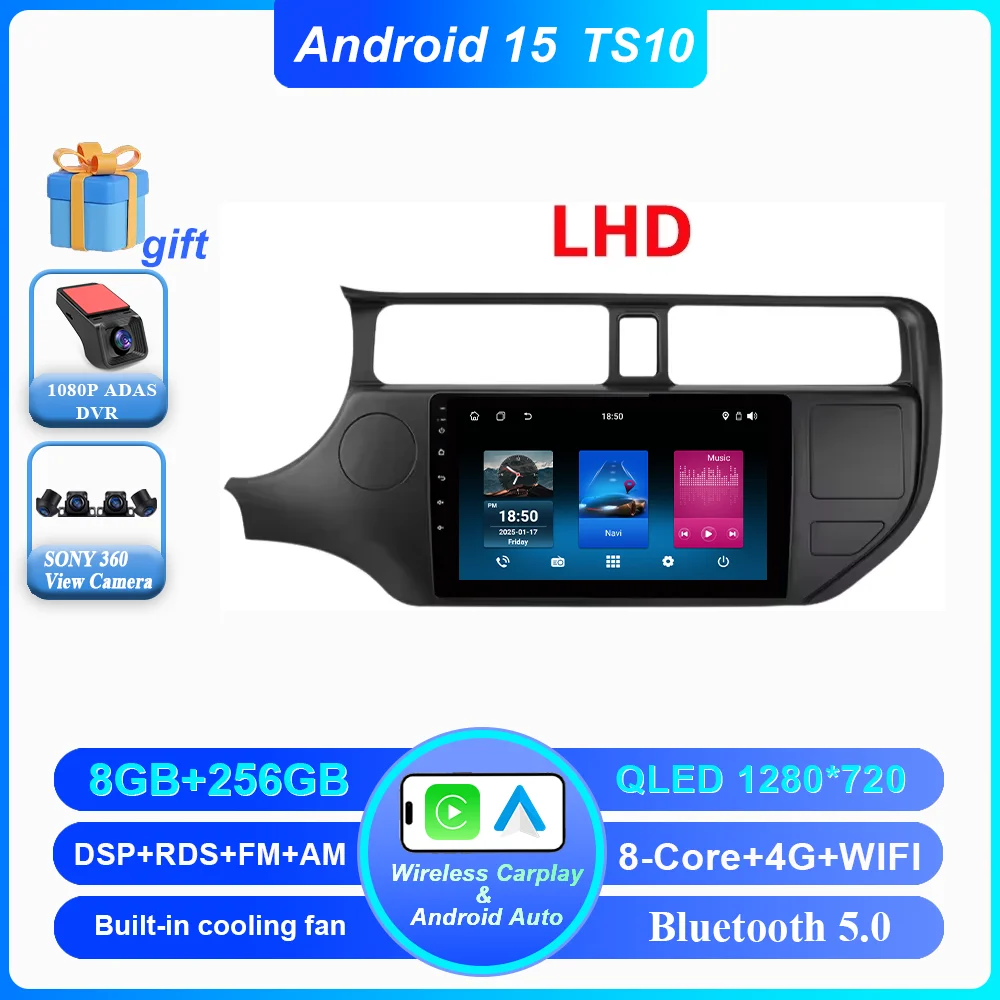 Android 16 autoradio voor KIA K3 RIO 2011 2012 2013 2014 2015 Carplay multimediaspeler stereo navigatie GPS 4G Wifi 2 Din