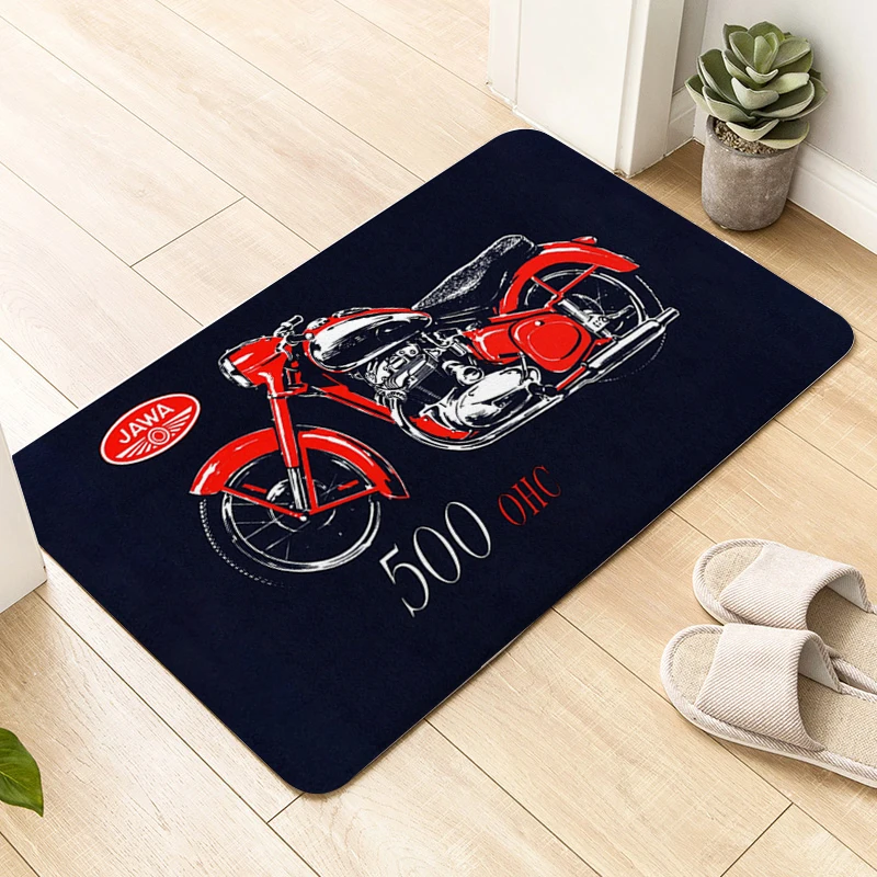 Living Room Bathroom Rug D-Jawa Motorcycle Corridor Carpet for Kitchen Entrance Door Doormat Hallway Porch Foot Mat Non-slip