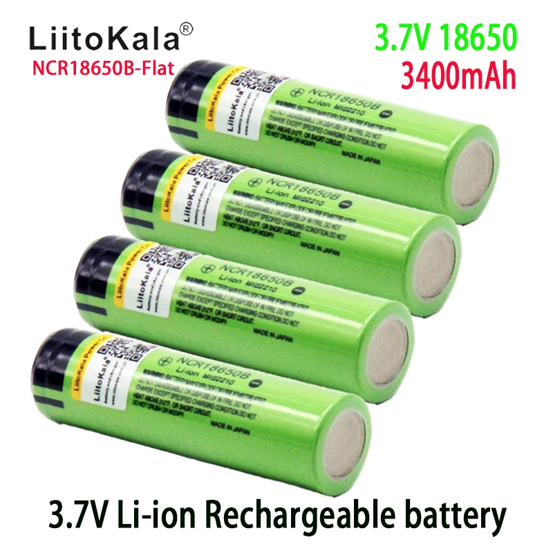 1-20 PCS New Original 100%  liitokala NCR18650B 3.7V 3400mah 18650 Lithium Rechargeable Battery For Flashlight batteries (NO PCB