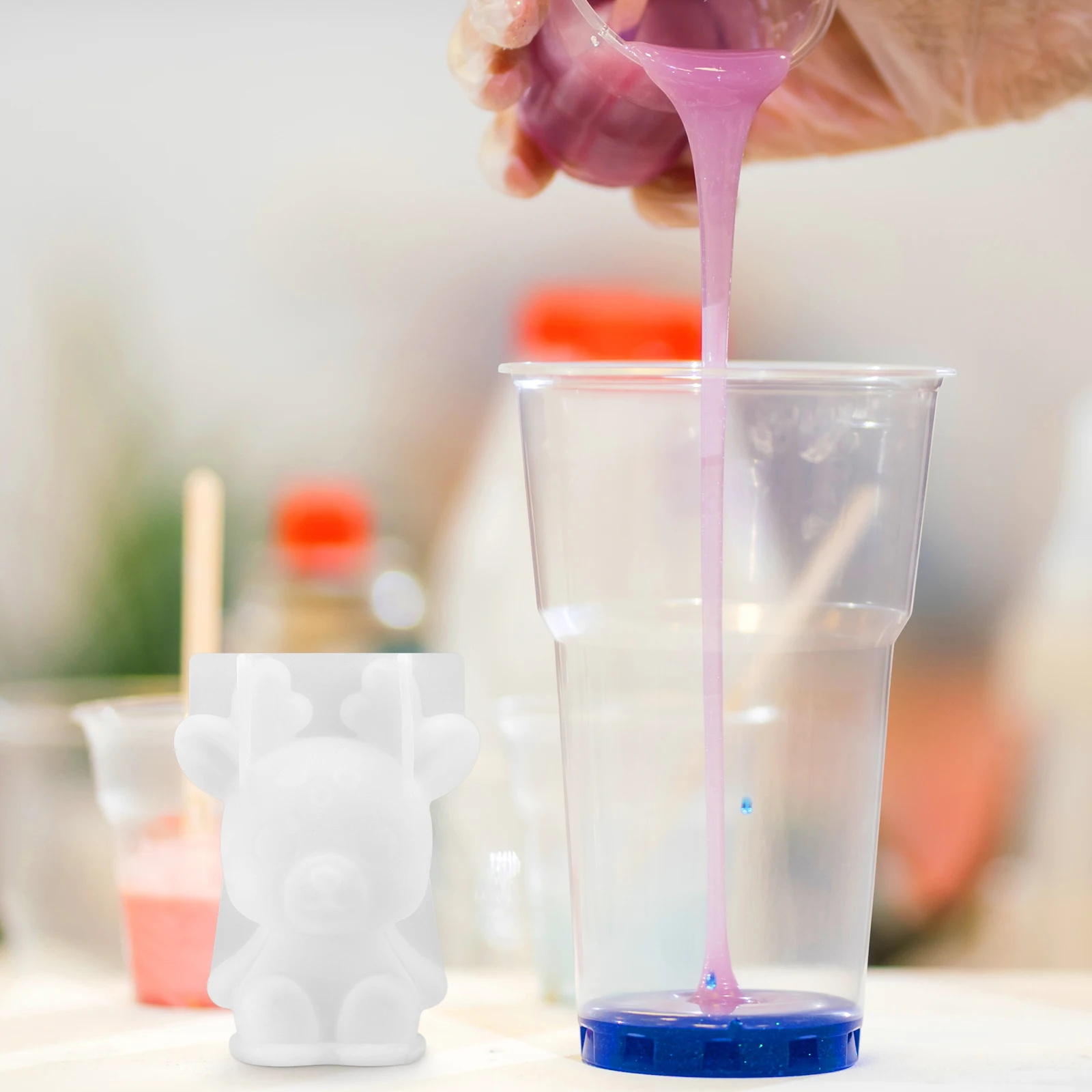 

3 Silicone Mold Molds for Crafts Decor Animal Elk Office Resin Epoxy Cute