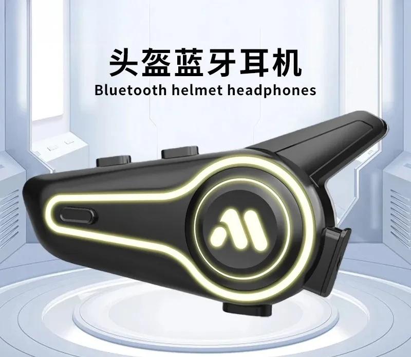 For Full Helmet Bluetooth Headset Waterproof Wireless Intercom Long Battery Life Walkie Talkie for Delivery Riding