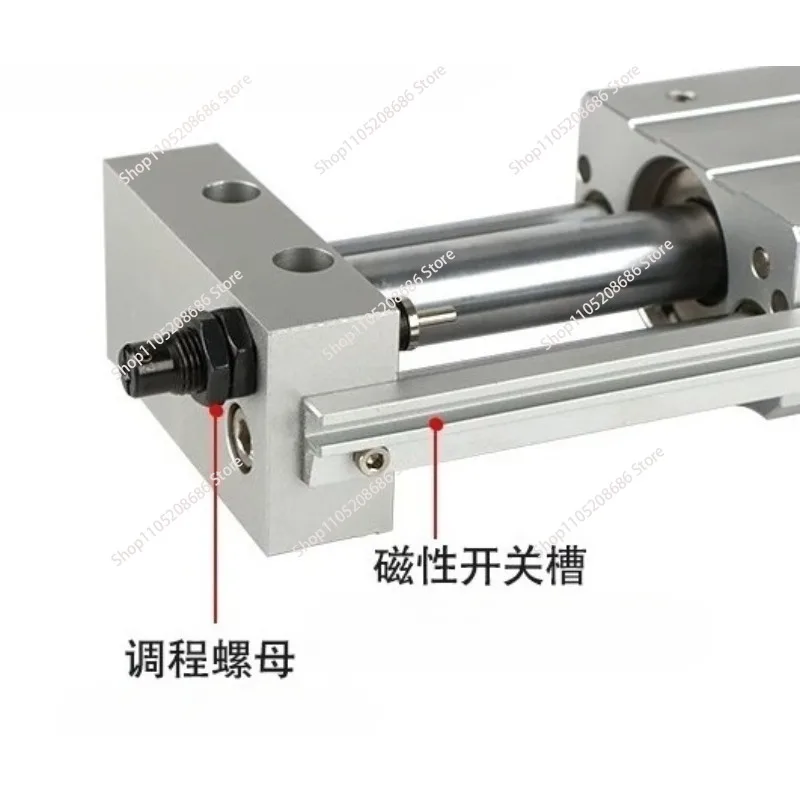 Precision Pneumatic Stainless Steel Magnetic Couple Threaded Rodless Cylinder