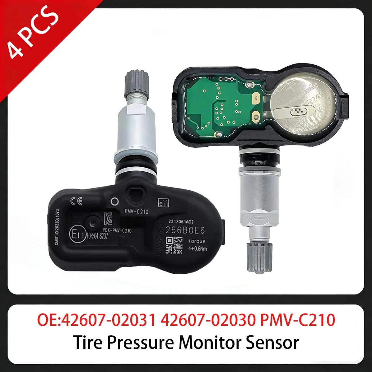 

4Pcs Tire Pressure Monitor Sensor PMV-C210 42607-02031 42607-30070 42607-02030 42607-42021 Fit For Toyota RAV4 Sienna Corolla
