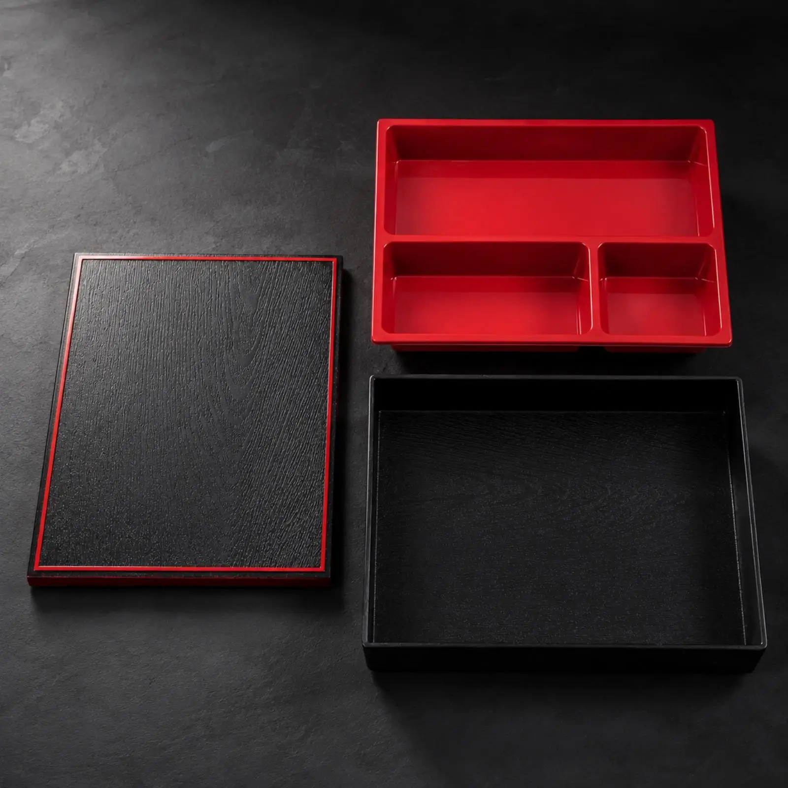 Divided Bento Lunch Box Heat Safe Plastic Square Container Japanese Style for School Work Daily
