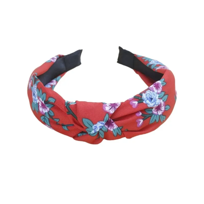 New French Vintage Headband Fashion Print Knot Hair Band Hair Clip Hair Accessories Women