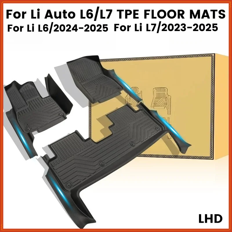 5D TPE Floor Mats For Li/Lixiang L6/L7 Auto Air Pro Max LHDFull Coverage Waterproof Surround Threshold Accessories