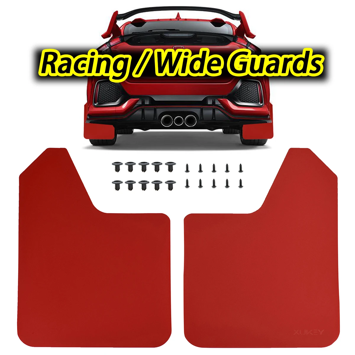 Red Racing/Sport Universal Mud Flaps Mudflaps Splash Guards Front Rear For Hyundai Tucson Elantra Car SUV Van Pickup Rally