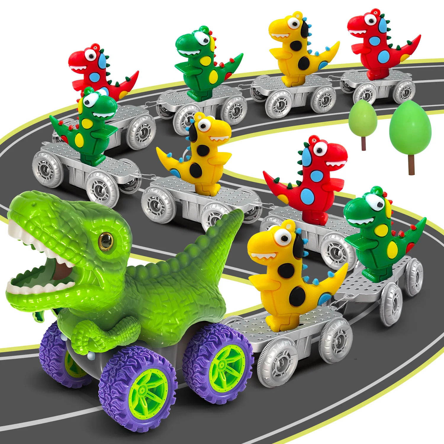 Climbing Anti Gravity Rail Car Accessories And 46-101PCS Set World Road Race-Flexible Track Dinosaur Car Toys For Boy Best Gift