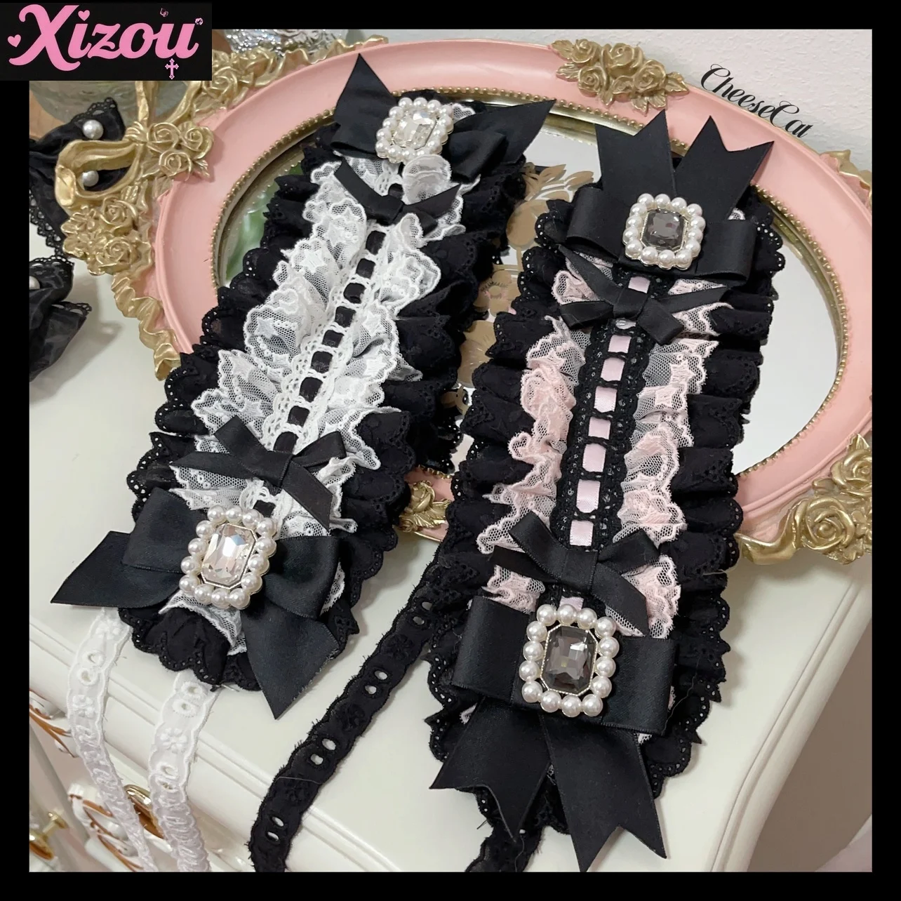 

Original Handmade Mine Japanese Style All-Match Lolita Headdress Rhinestone Lace Hair Band Girls Women's Hair Accessories
