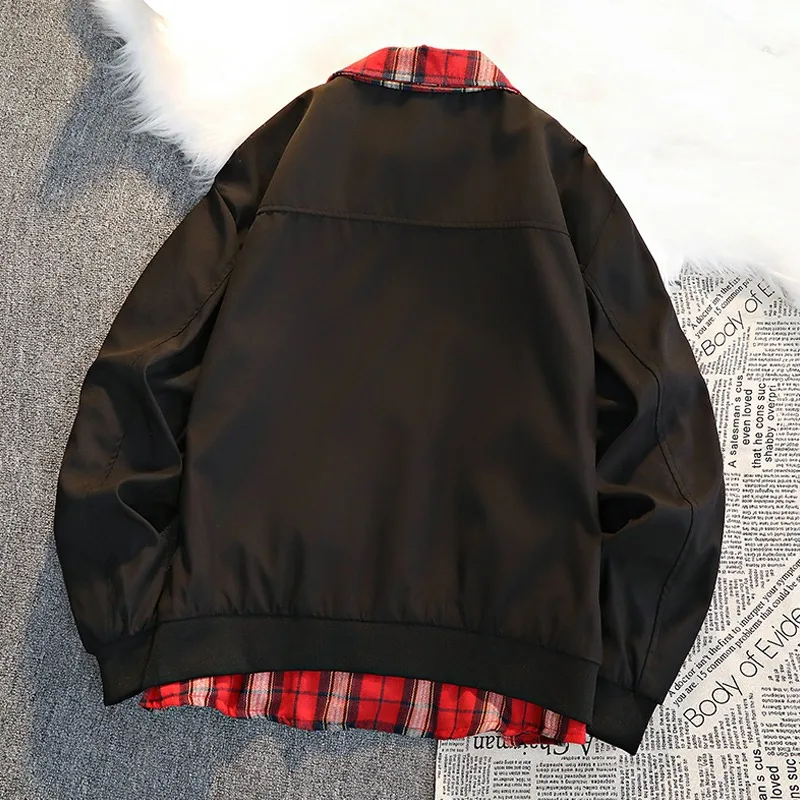 سترة رجالية كاجوال بنقشة مربعات، معطف بأكمام طويلة للربيع، ملابس خارجية أنيقة ضيقة، قمة الموضة بأسلوب حضري، مصنوعة من نسيج ال... #4