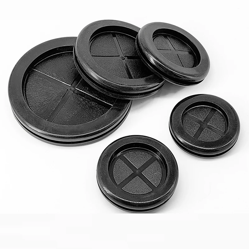 10pc Rubber Protective Coil O-ring Seal Environmental Protection Insulation Threading Sleeve With Card Slot Over Wire Guard Loop