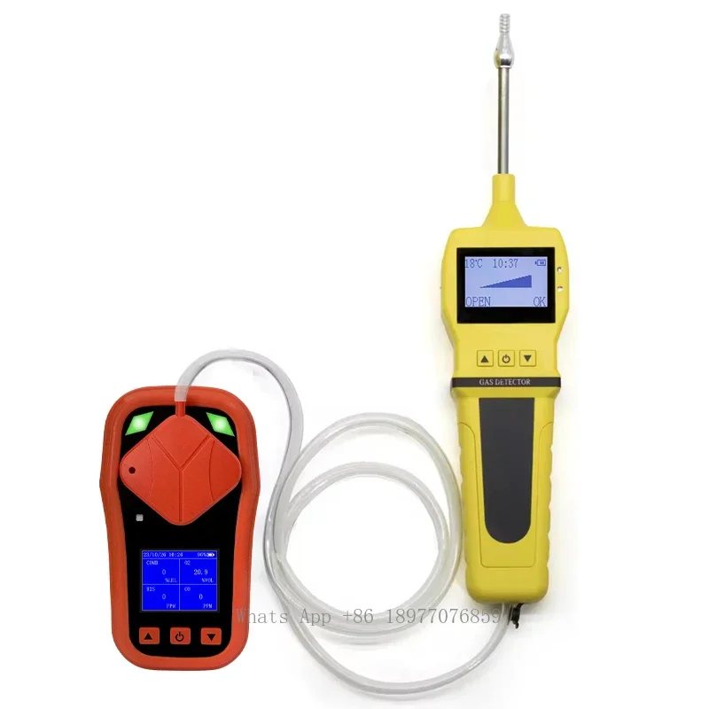 Portable Multi Gas Detector CO2 O2 H2S CO Gas Leak Detector With External Sampling Pump