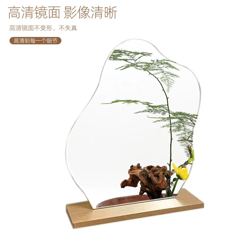 Acrylic Makeup Mirror, Desktop Vanity Mirror Glue, Cute Aesthetic Table Cosmetic Mirror