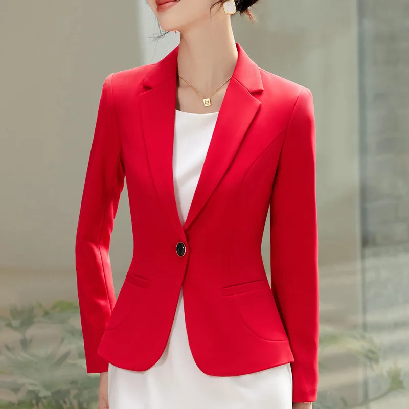 NAVIU Elegant Blazer Suits Women Business Work Uniform Office Lady Professional Long Sleeve Slim Jacket Female Fashion New Coat