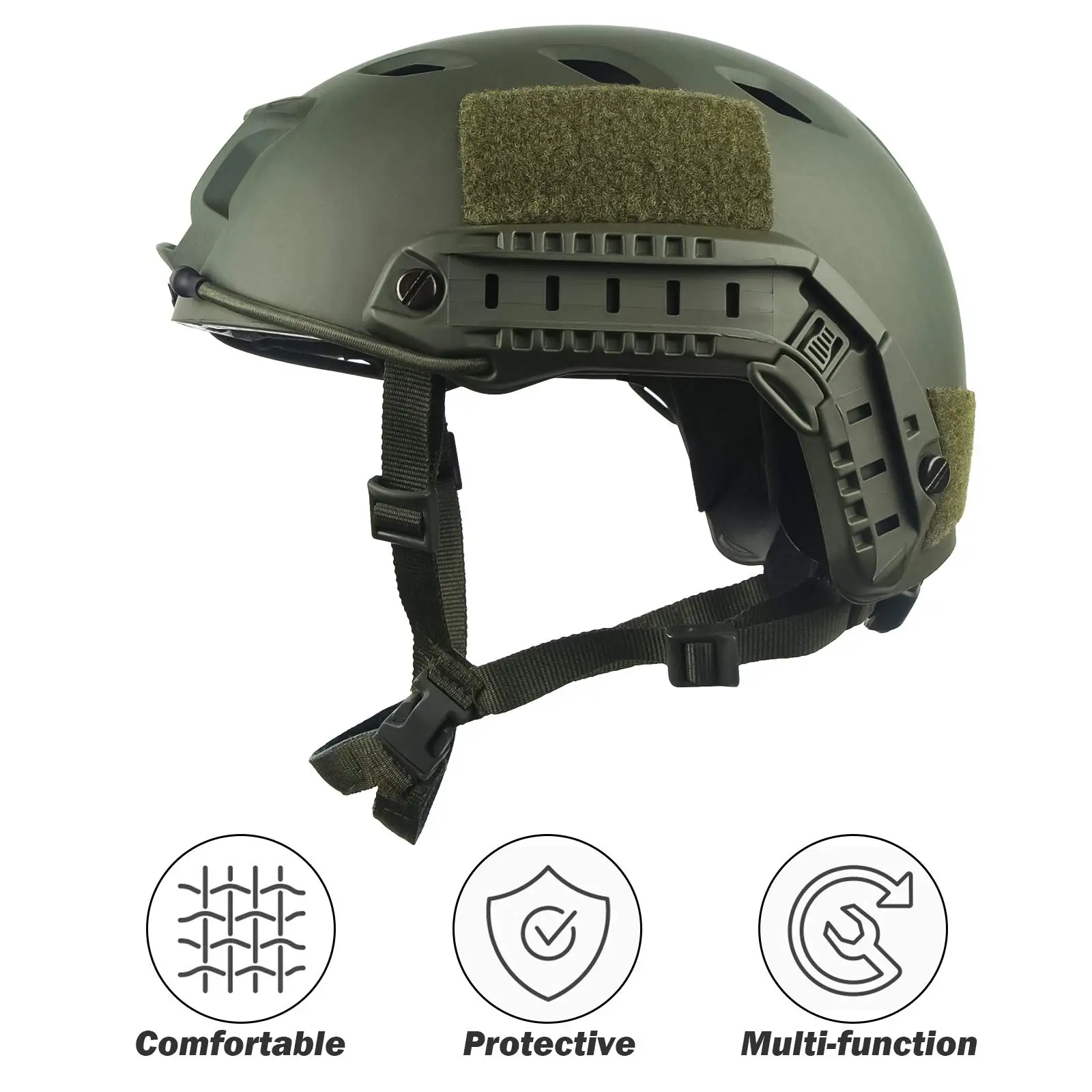 BOOIU BJ Fast Helmet Base Jump Tactical Helmet for CS Airsoft Paintball Outdoor Sports Hunting Shooting Safety Protection Rescue