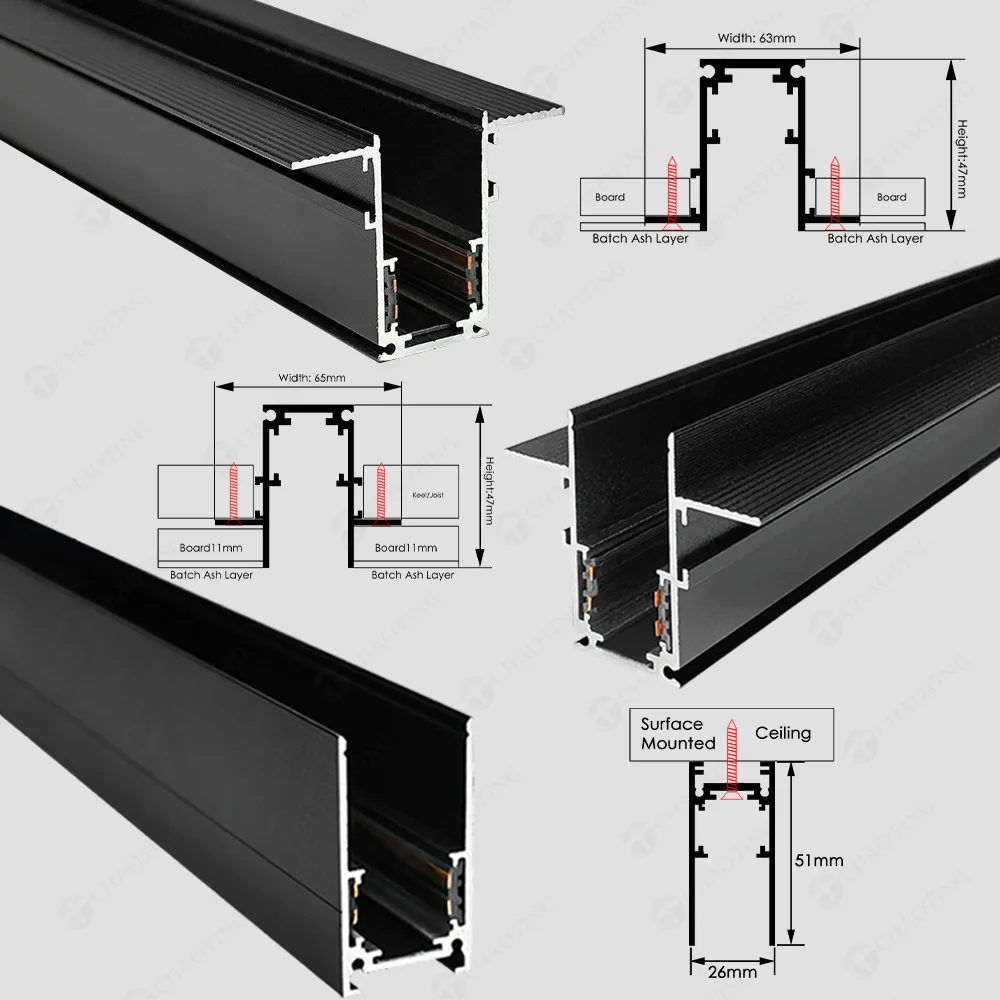 48V Tuya APP in primo piano magnete illuminazione a sospensione pendente messa a fuoco Spot faretto griglia di inondazione Set luci a binario magnetiche a Led