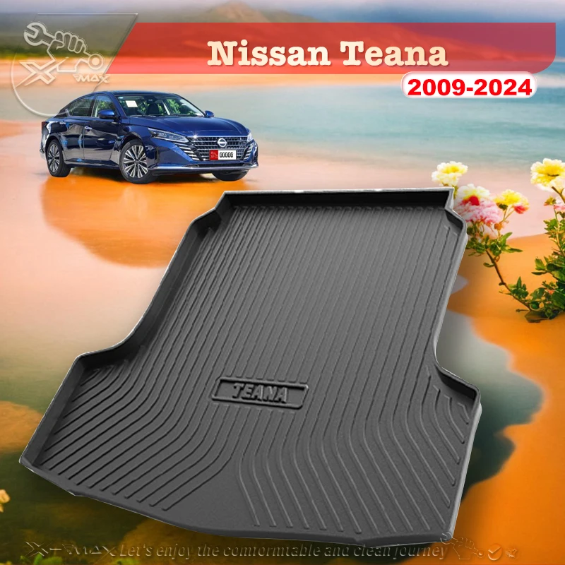 

For Nissan Teana 2009-2024 Fit Car Trunk Mat All Season Black Cargo Mat 3D Shaped Laser Measured Trunk Liners