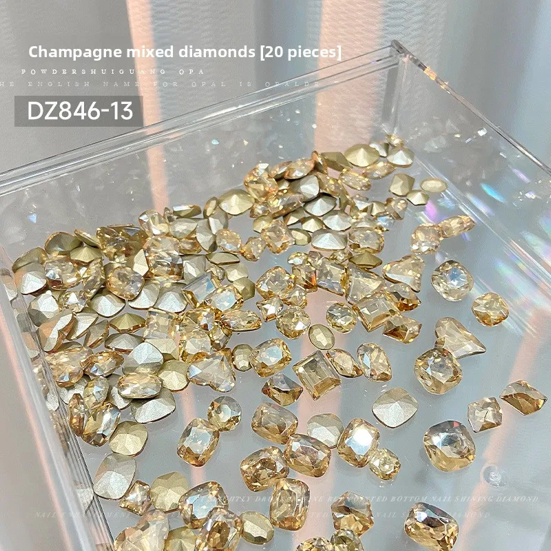 Gemischte Trendige Candy-Soda Spitzrückseitige Nagelrhinestones Kristall Bunte Herz-Candy Unregelmäßige Nageldiamanten Großhandel 6-14mm – Detail 13
