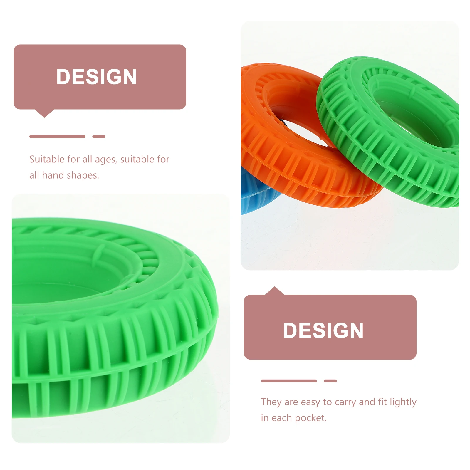 

3Pcs Hand Strengthener Silicone Grip Rings Soft Durable Wrist Finger Forearm Exerciser Hand Muscle Strength Training Device