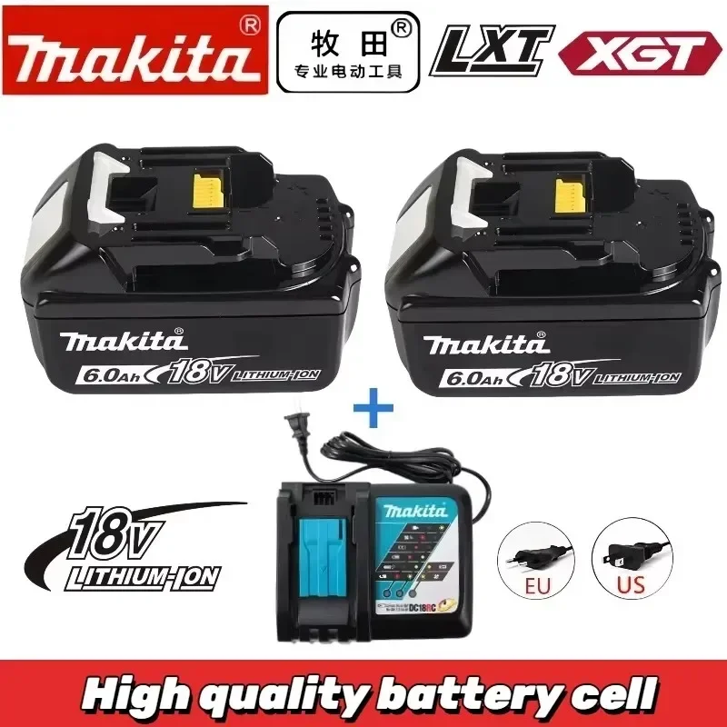 

100% Compatible Makita 18V 6.0Ah Rechargeable Power Tool Battery Lithium ion Replacement LXT bl1830 BL1860B BL1860 BL1850 DHP482