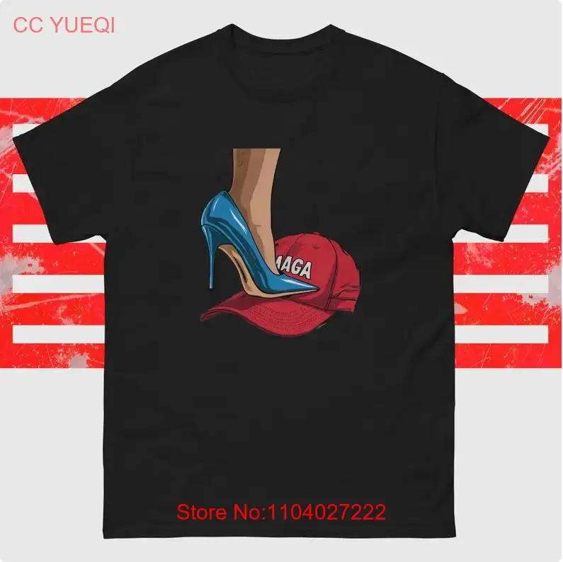 Kamala Harris Heels Stepping On Red Maga Hat, Madam President 2024 Tshirt